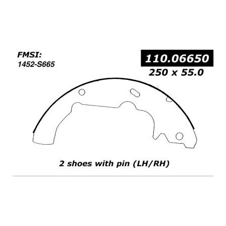 Centric Centric Heavy Duty Brake Shoes, Centric Parts 112.06650 112.0665